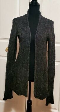 Converse One Star Women's Alpaca Blend Gray Cardigan Open Front Light Sweater S